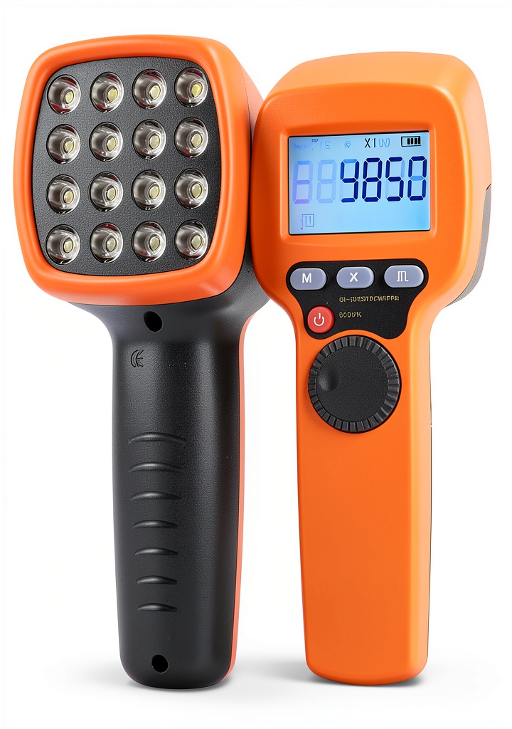 Installing Jauarta Digital Stroboscope Handheld Tachometer Industrial on a wooden workbench