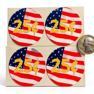 Generic 2 Inch Round Flag Price Sticker Vinyl Vending Labels-0