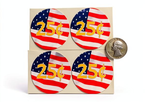 Generic 2 Inch Round Flag Price Sticker Vinyl Vending Labels-0