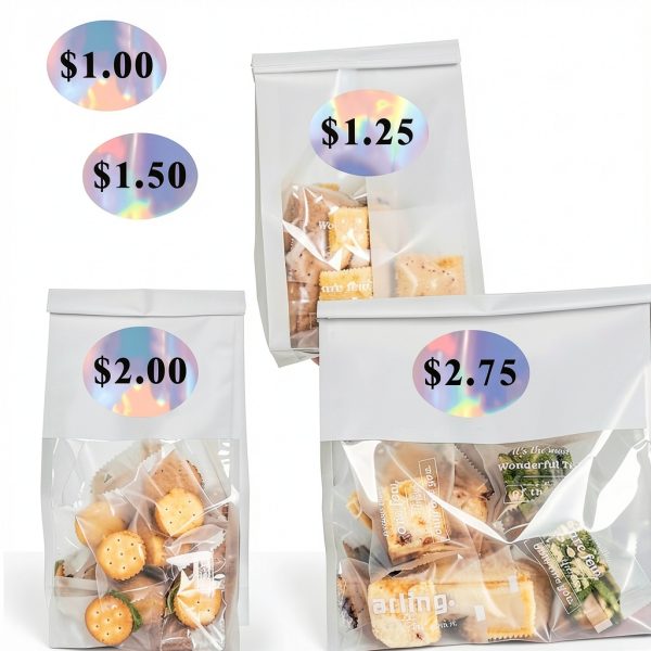 Pop Resin Vending Machine Labels Holographic Silver Price-3