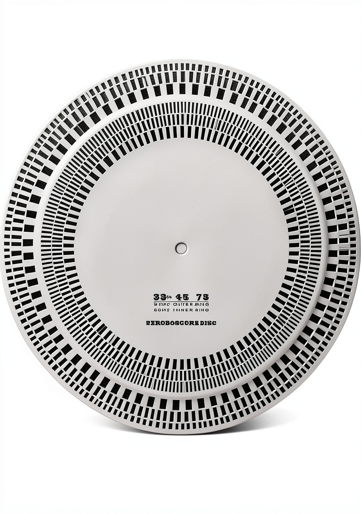 Zerone Strobe Disc placed on a turntable platter for speed calibration