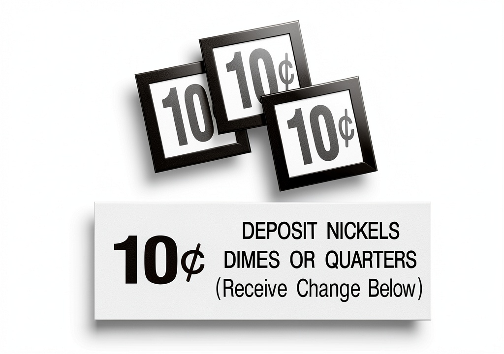 Solar Graphics USA vending machine label applied to a coin slot