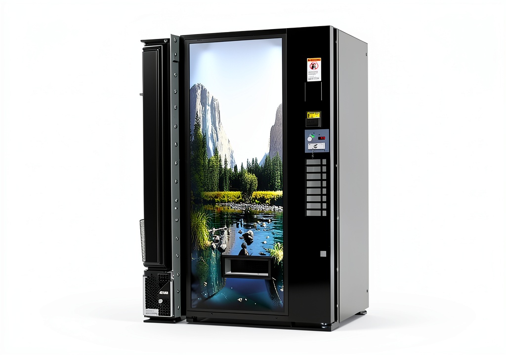 Snack Attack Vending Machine Labels displayed on a vending machine in an industrial setting