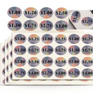 Pop Resin Vending Machine Labels Holographic Silver Price-0