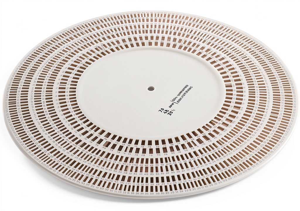 Heayzoki strobe disc placed on a turntable for speed calibration