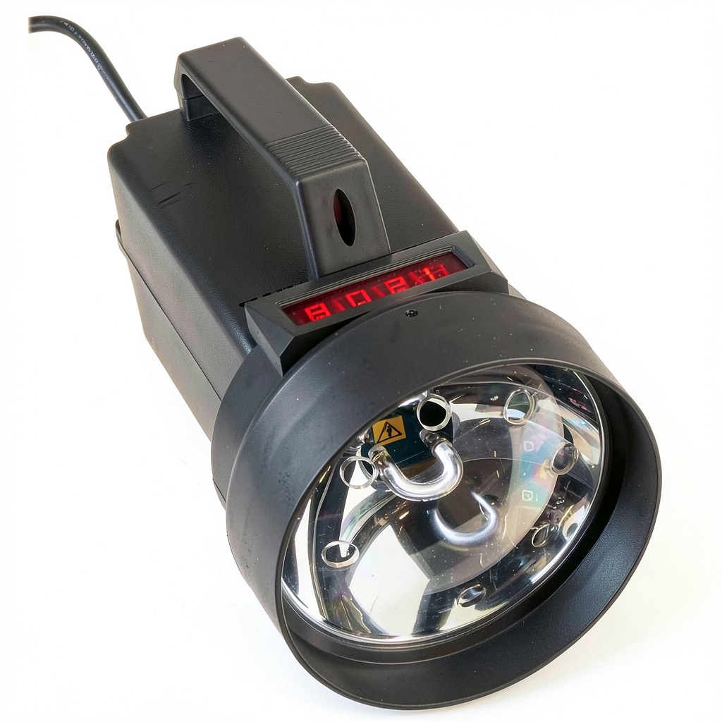 'Sper Scientific digital stroboscope in use on industrial machinery'