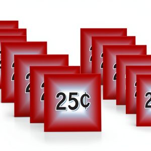 Generic Red Square Vending Labels Laminated Peel Stick-0