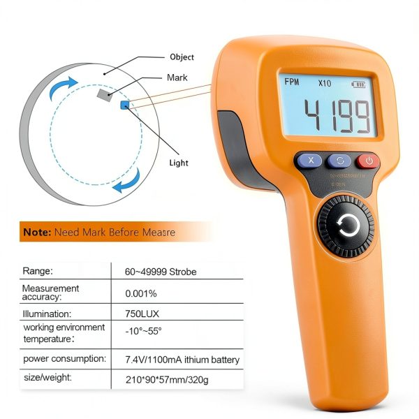 AOPUTTRIVER LED Stroboscope Tachometer RPM Measurement Tool-5