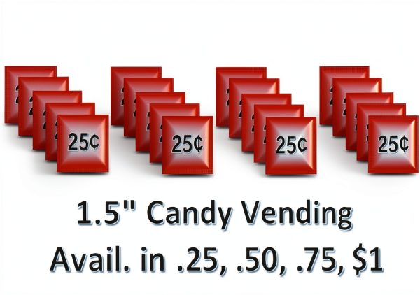 Generic Red Square Vending Labels Laminated Peel Stick-1