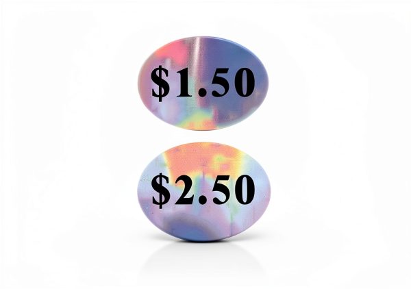 Pop Resin Vending Machine Labels Holographic Silver Price-1