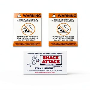 Snack Attack Vending Machine Labels Durable Vinyl-0