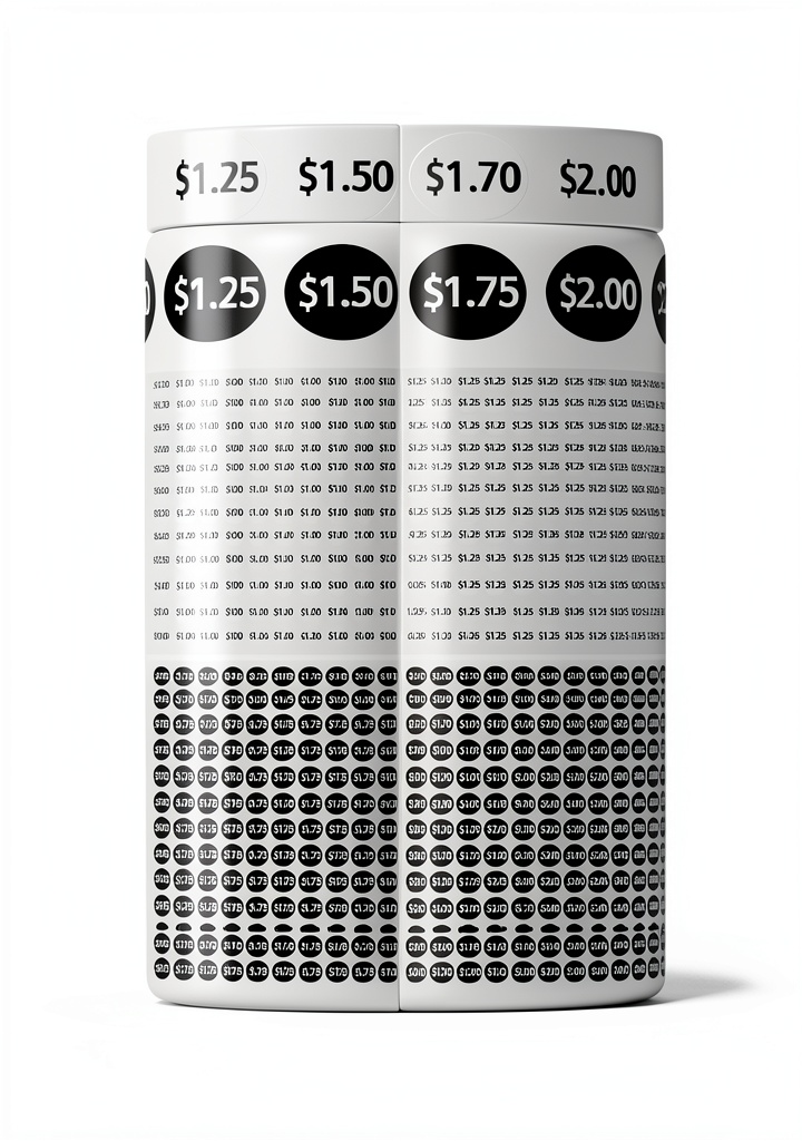 AIEX vending machine price labels applied to a vending machine panel
