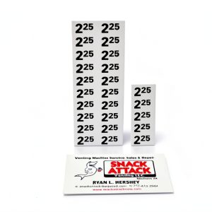 Paper Vending Labels Snack Attack White 25 Pack-0