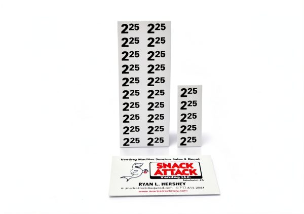 Paper Vending Labels Snack Attack White 25 Pack-0