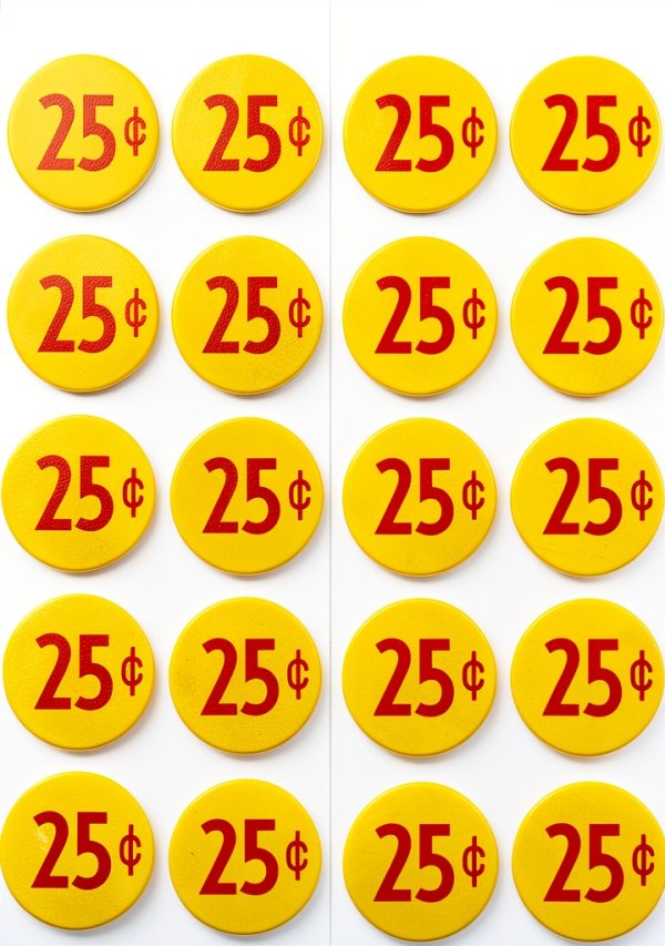 Vending Labels Vinyl 1 inch Diameter-0