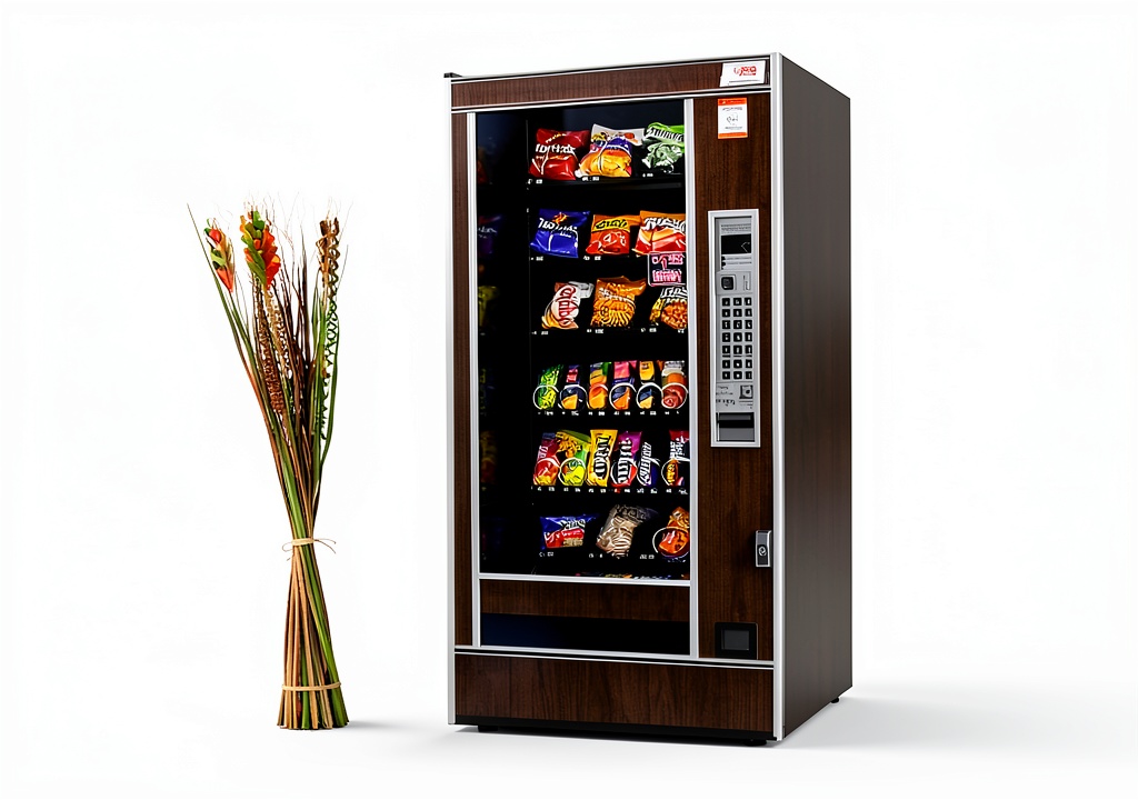 Snack Attack Vending label applied to a vending machine slot